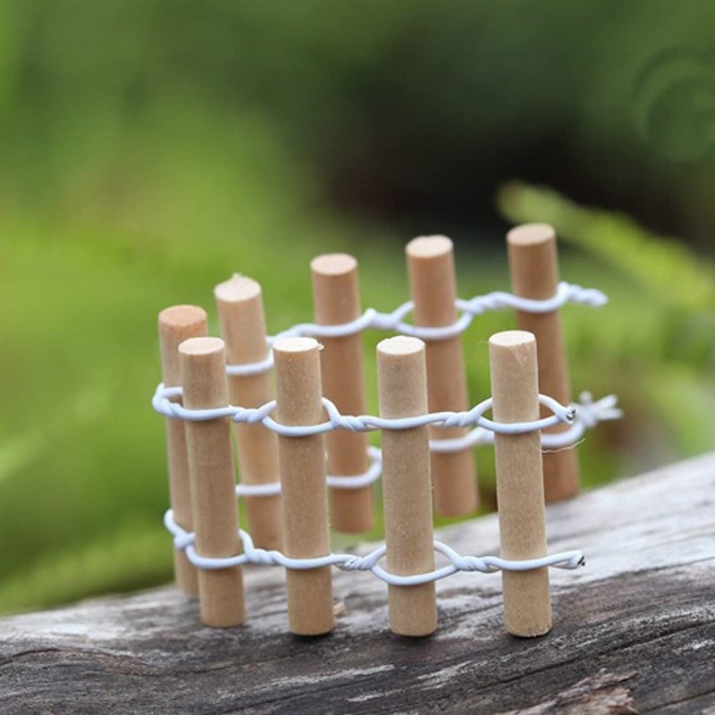 TANOMA Fence Micro Landscape Ornaments, Miniature Figurines Fairy Garden Accessories, Garden DIY Kit 2PCS - Image 4